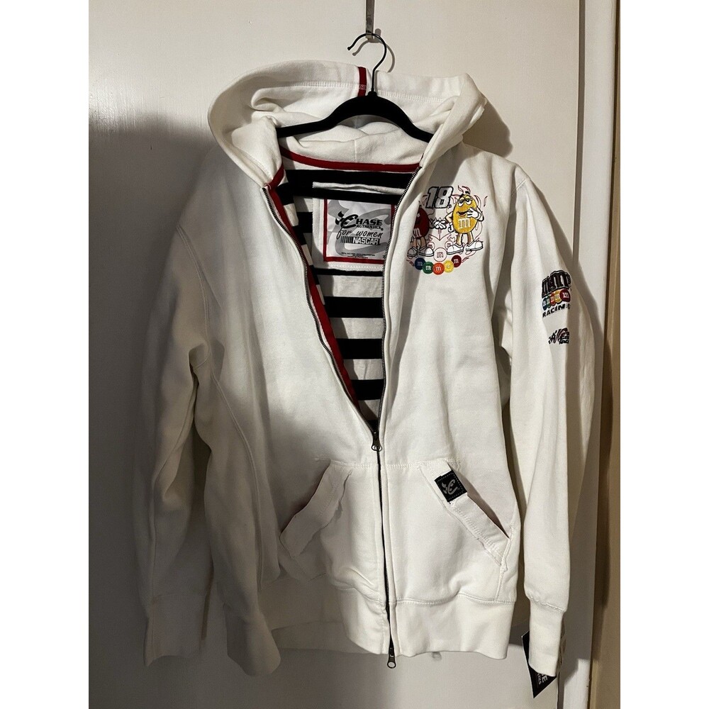 Vintage Chase Authentics M&M's NASCAR Zip-Up Hoodie Women's 2X White